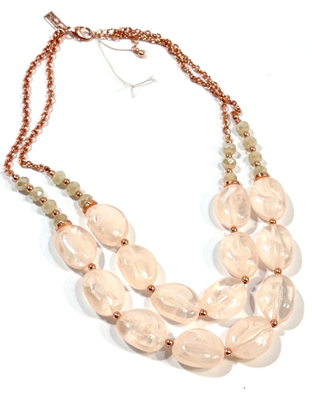 The Limited Rose Gold Pink Semi-Precious Statement Necklace NWT